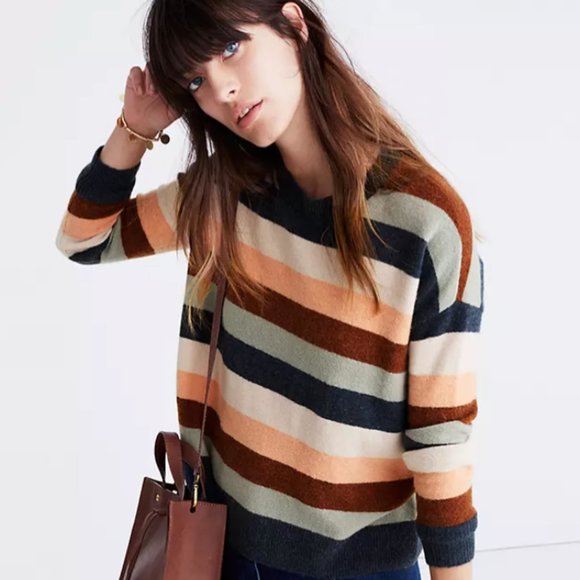 Madewell Pullover Sweater in Elmwood Stripe G9616 - Picture 4 of 4